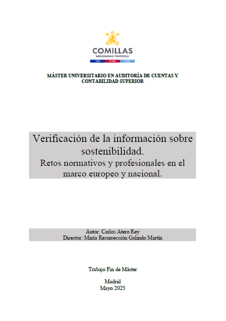 Verificación de la información sobre sostenibilidad. Retos normativos y profesionales en el marco europeo y nacional